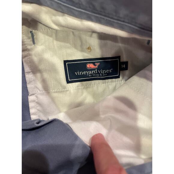 Vineyard Vines Shep & Ian Boys 14‎ Chino Shorts Light Blue Preppy Shorts Golf - Picture 7 of 7